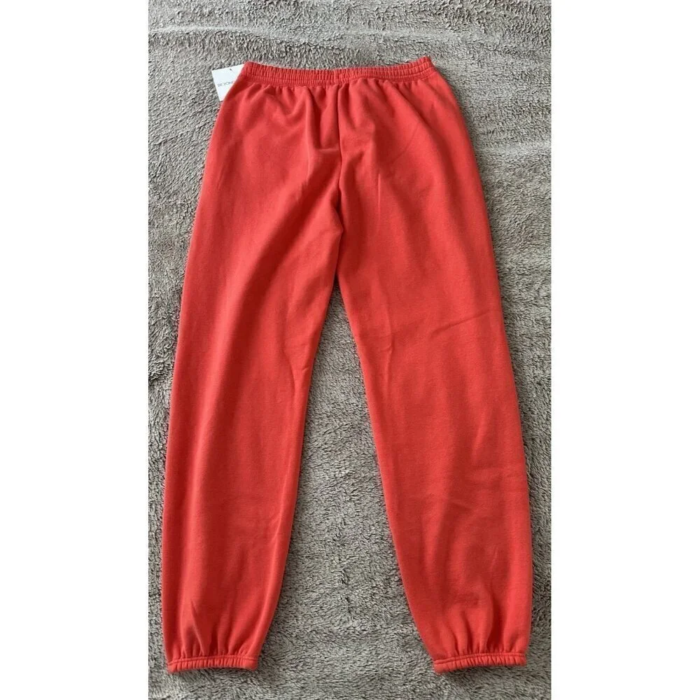 Beyond Yoga On The Go Cotton Blend Joggers Sweatpants S Orange $98 NWT